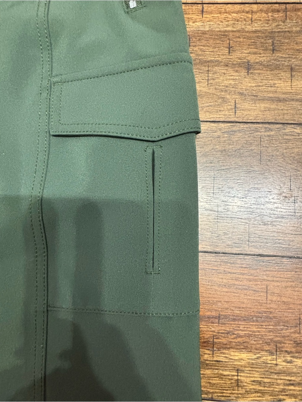 Athleta Dark Green Cargo Performance Pants - Picture 3 of 7